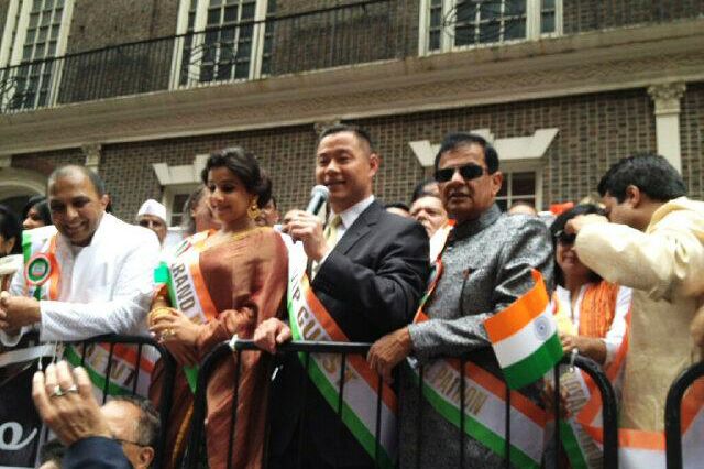 John Liu at the India Day Parade yesterday